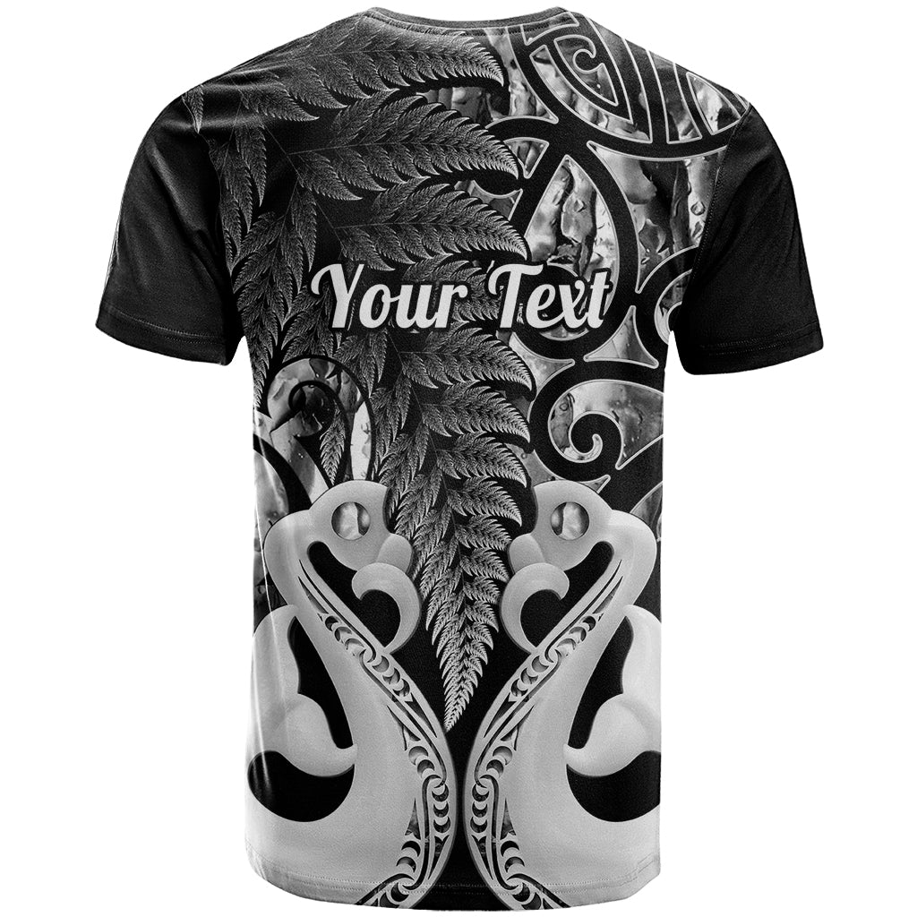 Personalised New Zealand T-Shirt Te Manaia Mangopare Maori And Fern Black Style Graphic Tee