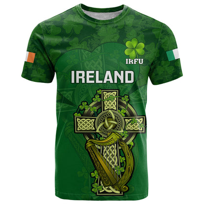 Ireland Rugby T-Shirt Word Cup Celtic Cross Go Champions Irish Graphic Tee