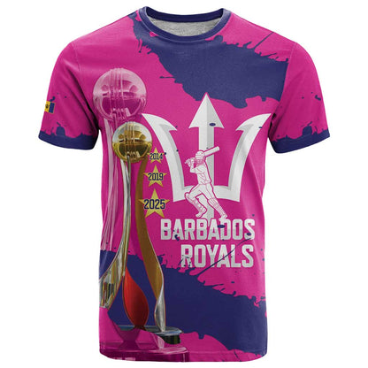 Barbados Royals Cricket Custom T-Shirt 3rd Champions Trophy Proud - Pink Graphic Tee