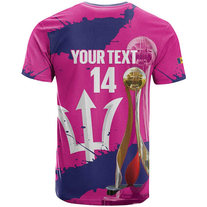 Barbados Royals Cricket Custom T-Shirt 3rd Champions Trophy Proud - Pink Graphic Tee