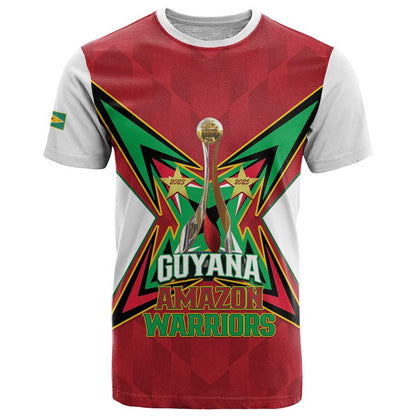 Amazon Warriors Guyana Cricket Custom T-Shirt 2025 2nd Champions Proud Graphic Tee
