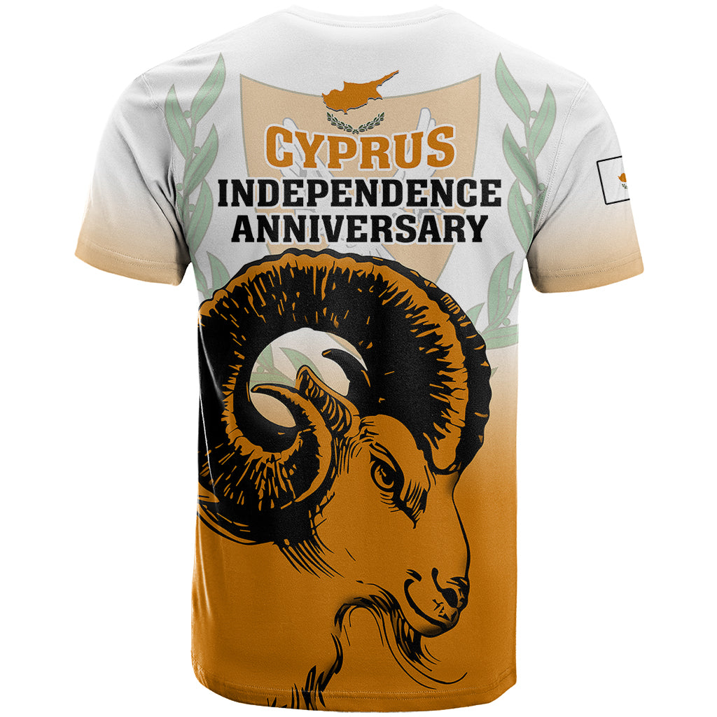 Cyprus Independence Day T-Shirt Coat Of Arms With Cypriot Mouflon Gradient Style Graphic Tee