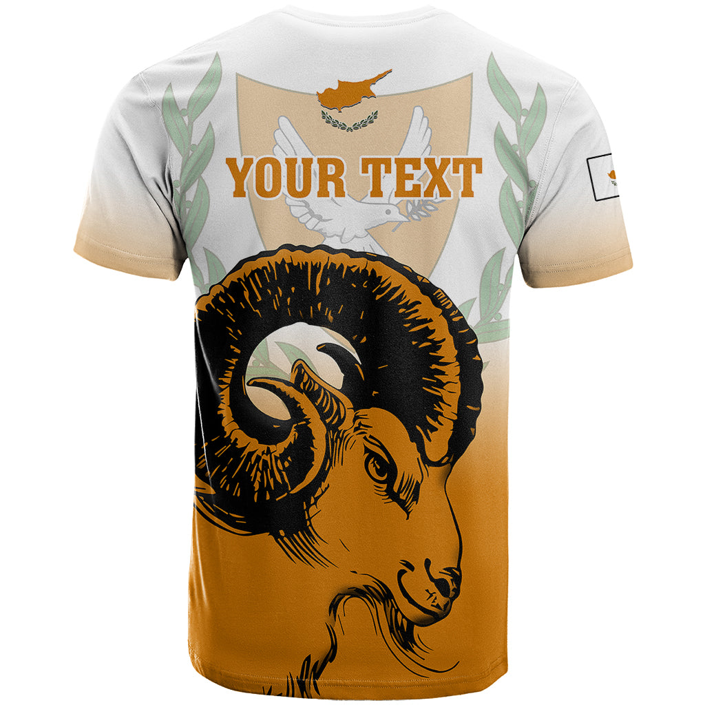 Personalised Cyprus Independence Day T-Shirt Coat Of Arms With Cypriot Mouflon Gradient Style Graphic Tee
