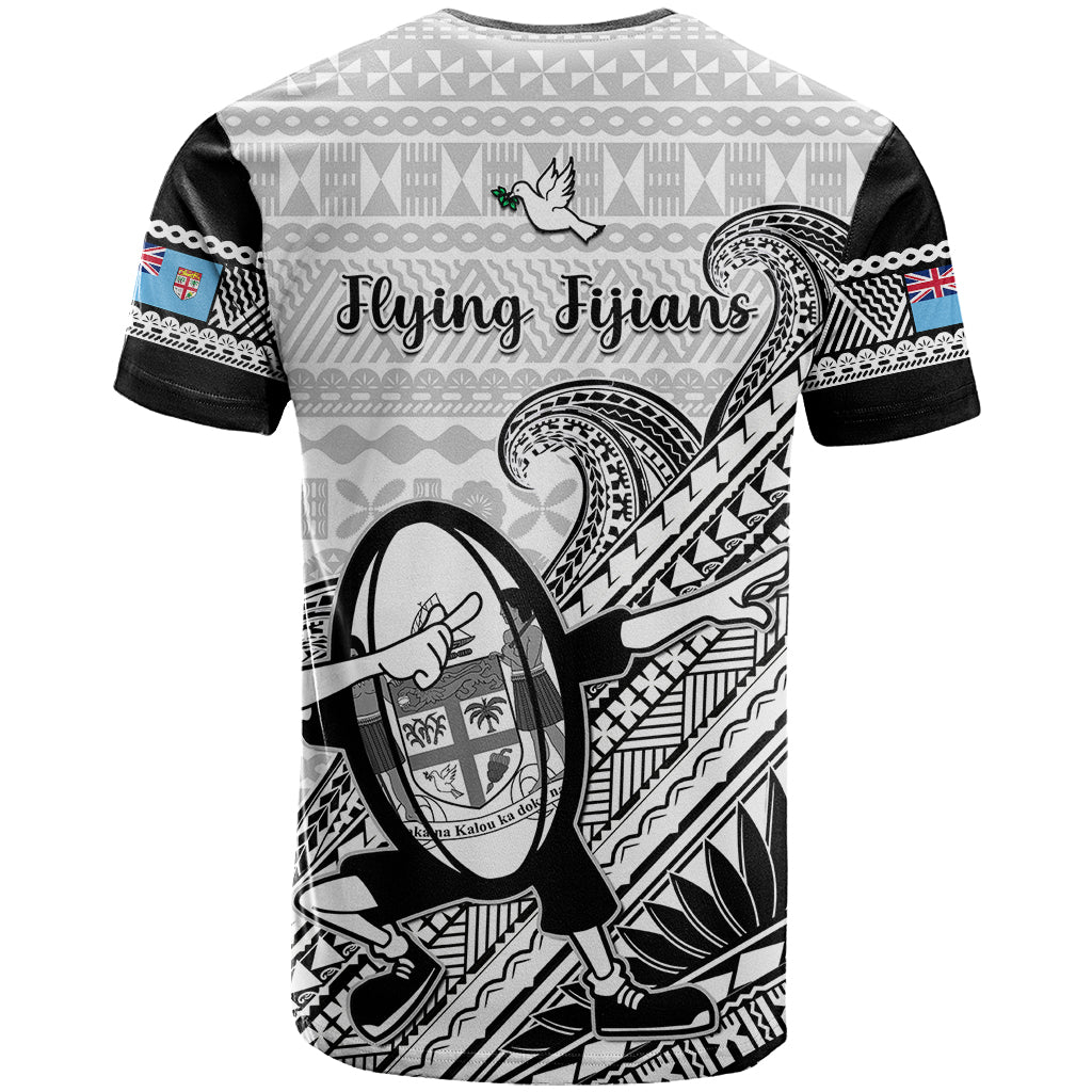 Fiji Tapa Rugby T-Shirt Flying Fijian World Cup With Dabbing Ball Graphic Tee