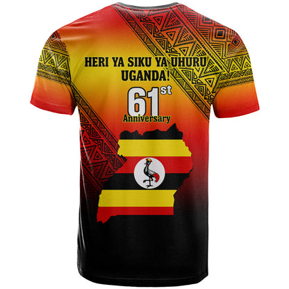 Uganda Independence Day T-Shirt Jamhuri ya Uganda Happy 61st Anniversary Graphic Tee