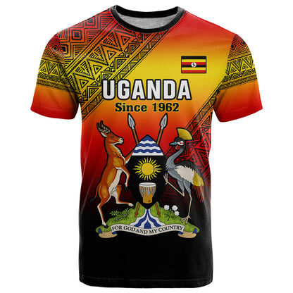 Personalised Uganda Independence Day T-Shirt Jamhuri ya Uganda Happy 61st Anniversary Graphic Tee