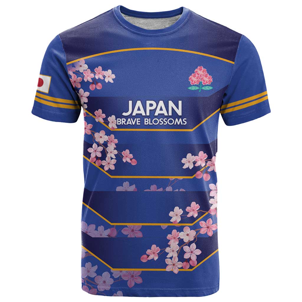 Custom Japan Rugby T-Shirt Go Brave Blossoms Graphic Tee