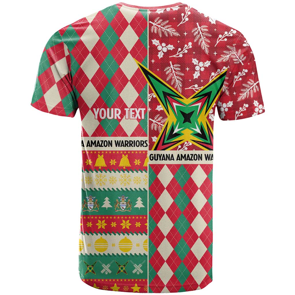 Personalized Amazon Warriors Cricket Christmas T-Shirt Guyana Merry Xmas Graphic Tee