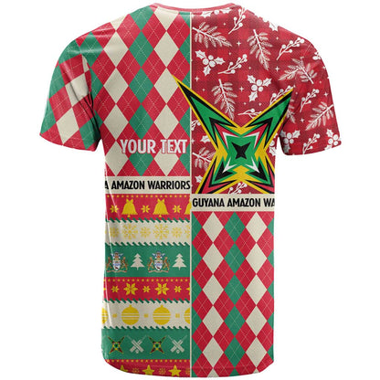 Personalized Amazon Warriors Cricket Christmas T-Shirt Guyana Merry Xmas Graphic Tee