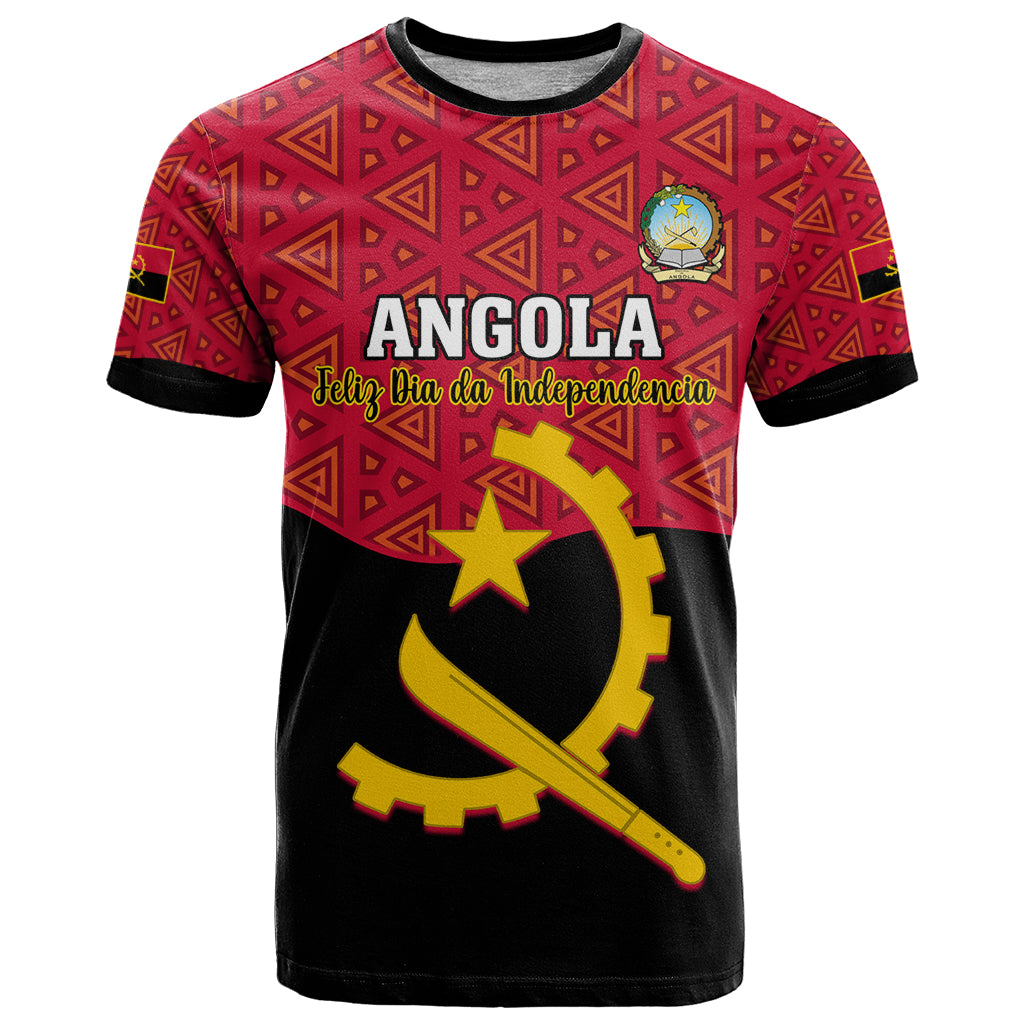 Personalised Angola Independence Day T-Shirt Angolan Samakaka With Giant Sable Antelope Graphic Tee