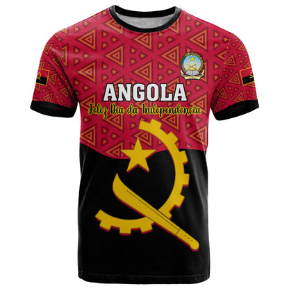 Personalised Angola Independence Day T-Shirt Angolan Samakaka With Giant Sable Antelope Graphic Tee