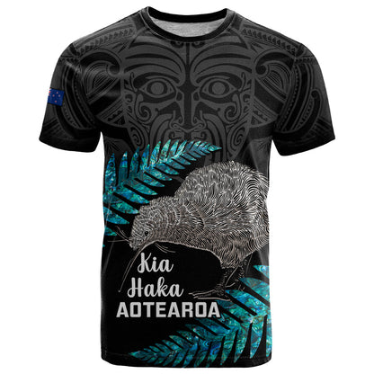 Custom New Zealand Silver Fern Rugby T-Shirt Pacific Kia Haka Kiwis With Maori Ta Moko Graphic Tee