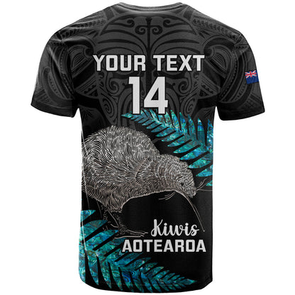 Custom New Zealand Silver Fern Rugby T-Shirt Pacific Kia Haka Kiwis With Maori Ta Moko Graphic Tee