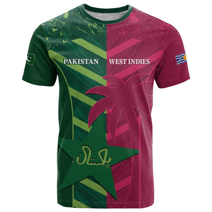 Custom West Indies And Pakistan Cricket T-Shirt 2025 Windies Shaheens Together Graphic Tee