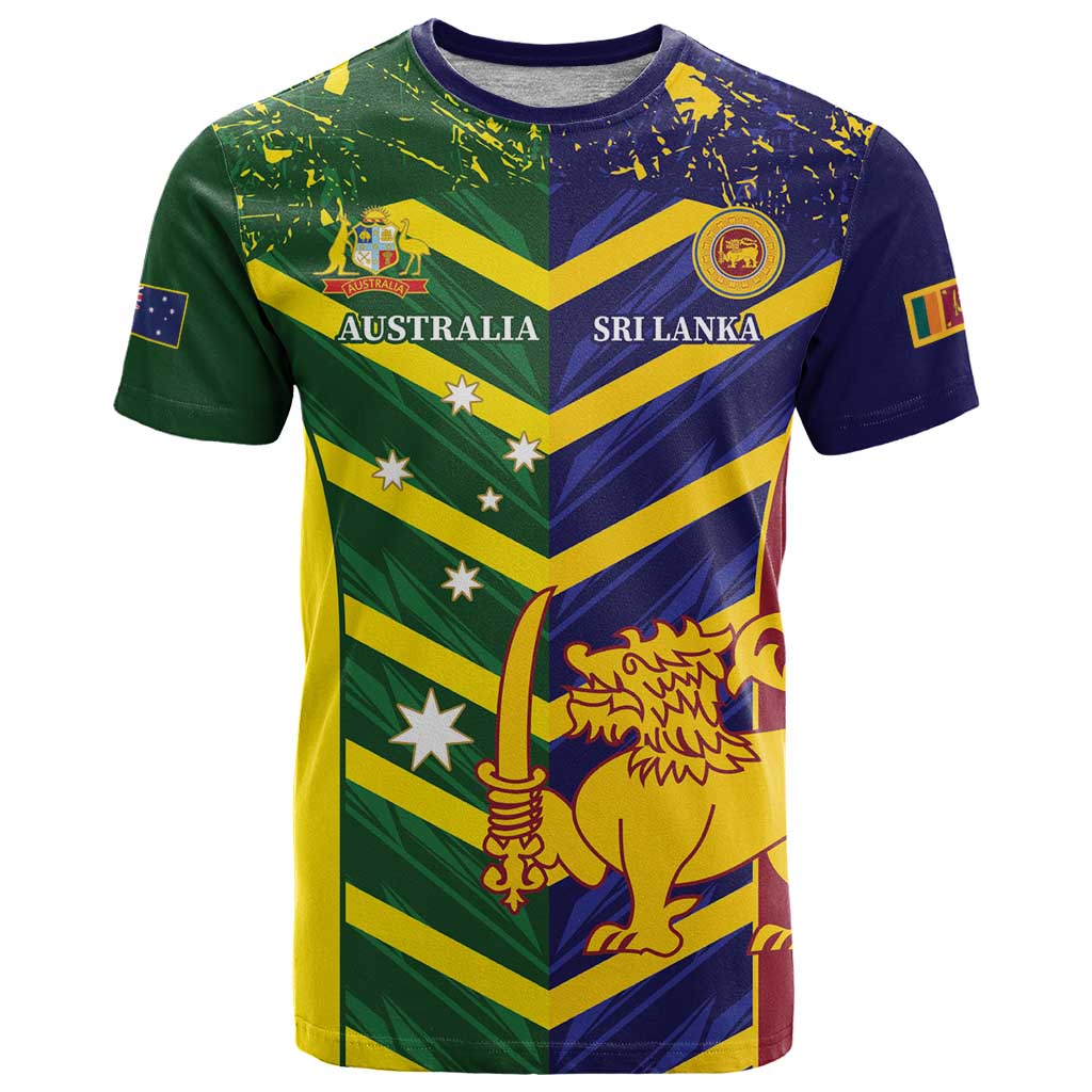 Custom Sri Lanka And Australia Cricket T-Shirt 2025 The Lions Baggy Greens Together Graphic Tee