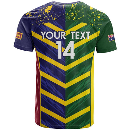 Custom Sri Lanka And Australia Cricket T-Shirt 2025 The Lions Baggy Greens Together Graphic Tee