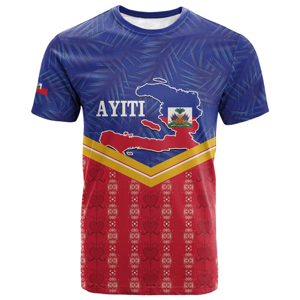 Afro-Haitians T-Shirt Proud Ayiti Veve Vodou Royal Palm Leaves Graphic Tee