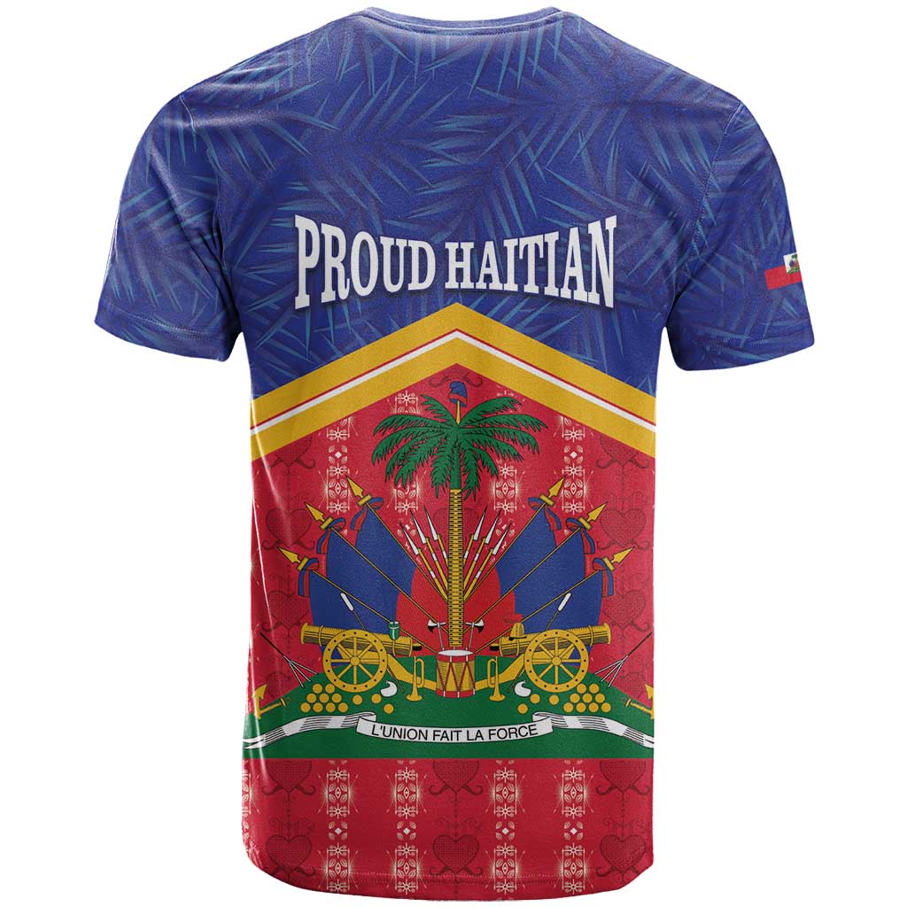 Afro-Haitians T-Shirt Proud Ayiti Veve Vodou Royal Palm Leaves Graphic Tee