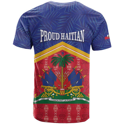 Afro-Haitians T-Shirt Proud Ayiti Veve Vodou Royal Palm Leaves Graphic Tee