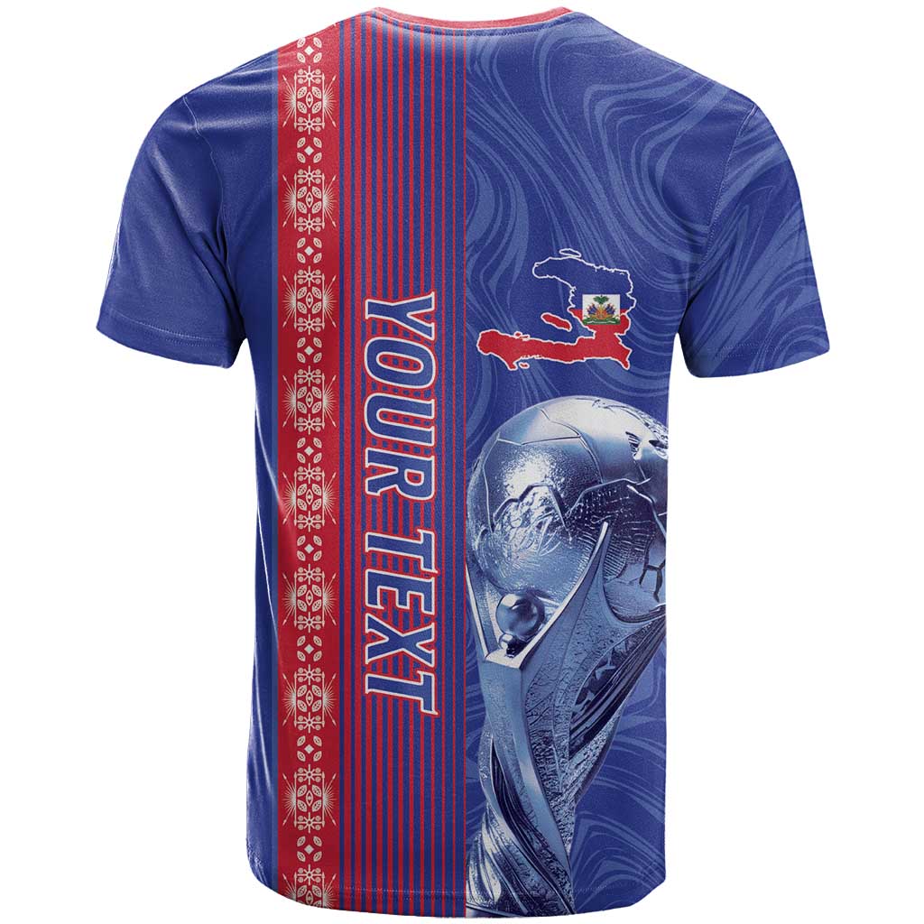Custom Afro-Haiti Football T-Shirt 2026 Grenadye Alaso Blue Version Graphic Tee