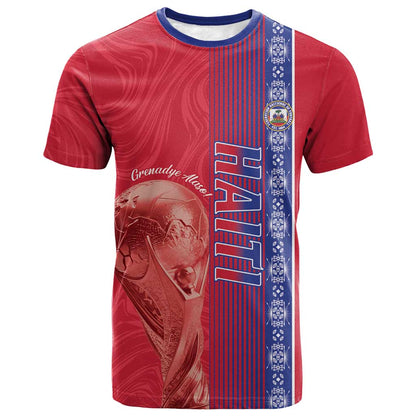 Custom Afro-Haiti Football T-Shirt 2026 Grenadye Alaso Red Version Graphic Tee
