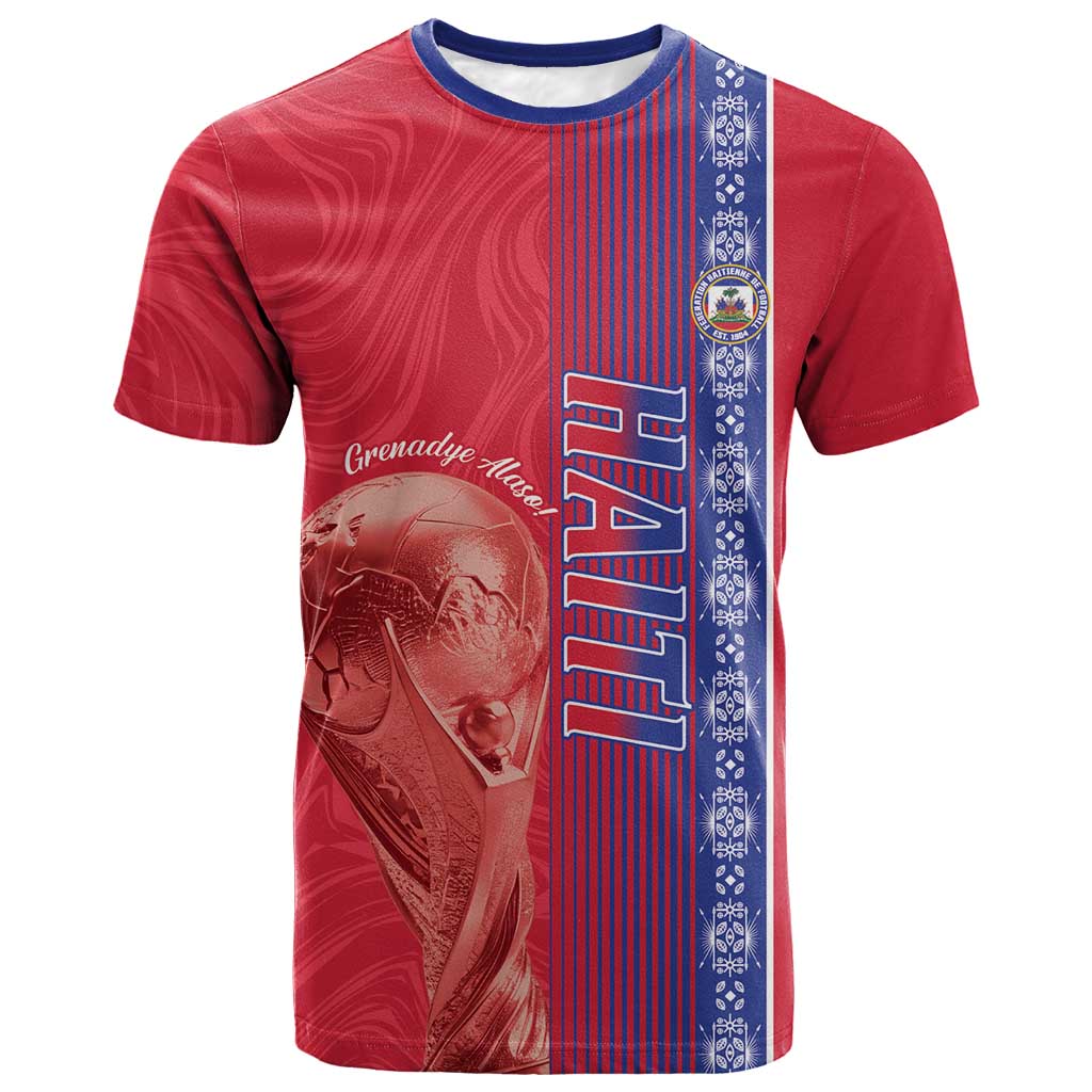 Custom Afro-Haiti Football T-Shirt 2026 Grenadye Alaso Red Version Graphic Tee