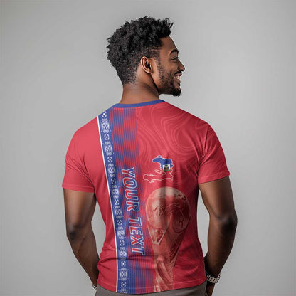Custom Afro-Haiti Football T-Shirt 2026 Grenadye Alaso Red Version Graphic Tee