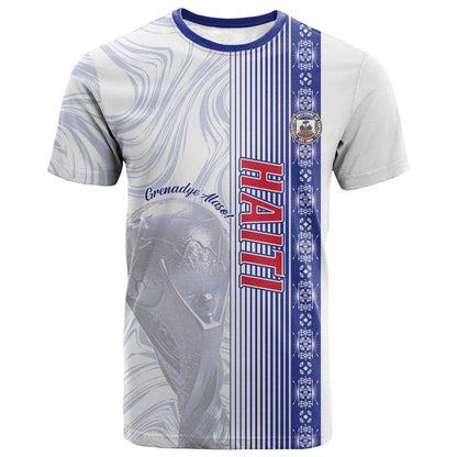 Custom Afro-Haiti Football T-Shirt 2026 Grenadye Alaso White Version Graphic Tee