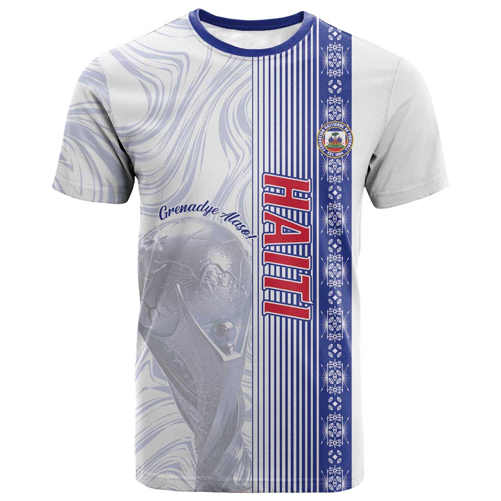 Custom Afro-Haiti Football T-Shirt 2026 Grenadye Alaso White Version Graphic Tee