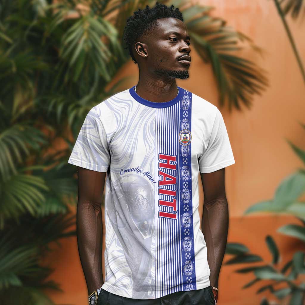 Custom Afro-Haiti Football T-Shirt 2026 Grenadye Alaso White Version Graphic Tee