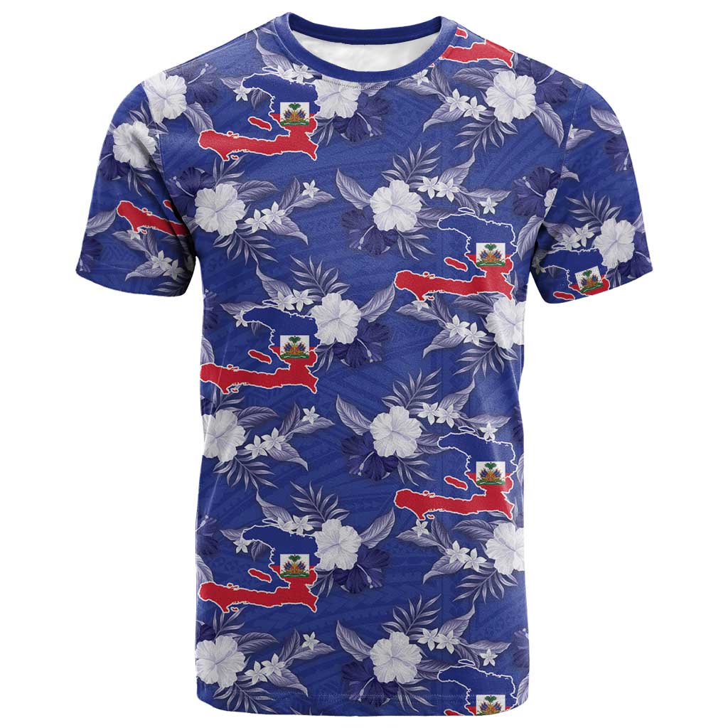 Afro-Haitians T-Shirt Ayiti Map and Rose Kayenn Tropical Style Graphic Tee