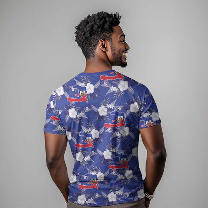 Afro-Haitians T-Shirt Ayiti Map and Rose Kayenn Tropical Style Graphic Tee
