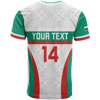 Custom Bulgaria Football T-Shirt Bulgarian Pattern Sporty Style Graphic Tee