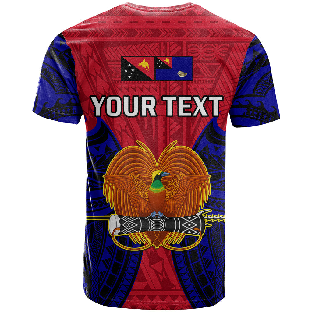 Custom Papua New Guinea T-Shirt West New Britain Province Mix Coat Of Arms Polynesian Art Graphic Tee