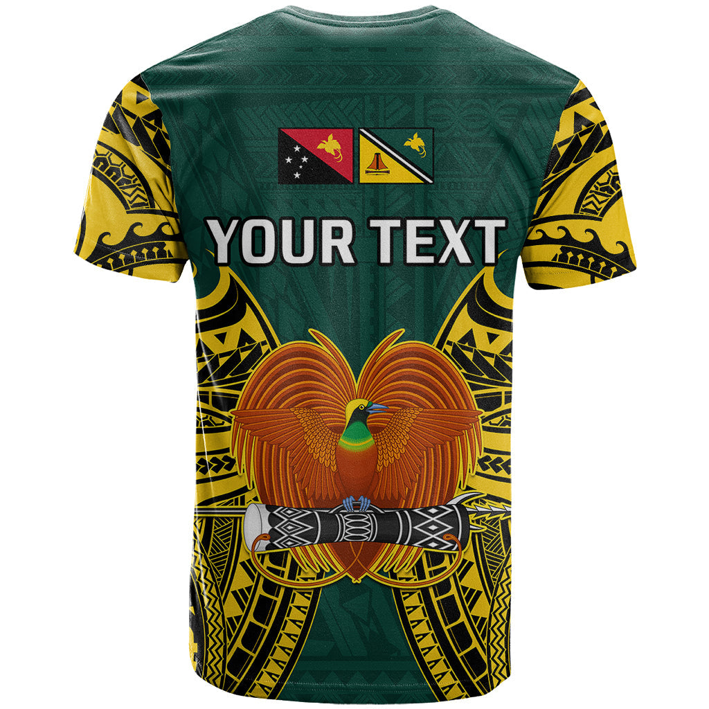 Custom Papua New Guinea T-Shirt Jiwaka Province Mix Coat Of Arms Polynesian Art Graphic Tee