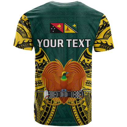 Custom Papua New Guinea T-Shirt Jiwaka Province Mix Coat Of Arms Polynesian Art Graphic Tee