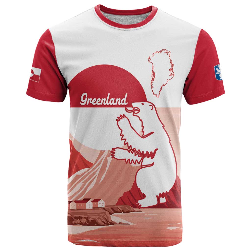 Kalaallit Nunaat Greenland T-Shirt Coat Of Arms Flag Style Graphic Tee