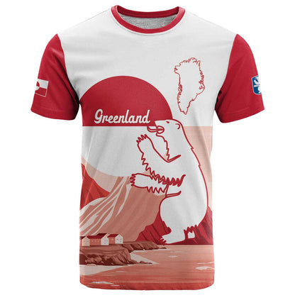 Kalaallit Nunaat Greenland T-Shirt Coat Of Arms Flag Style Graphic Tee