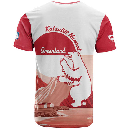 Kalaallit Nunaat Greenland T-Shirt Coat Of Arms Flag Style Graphic Tee