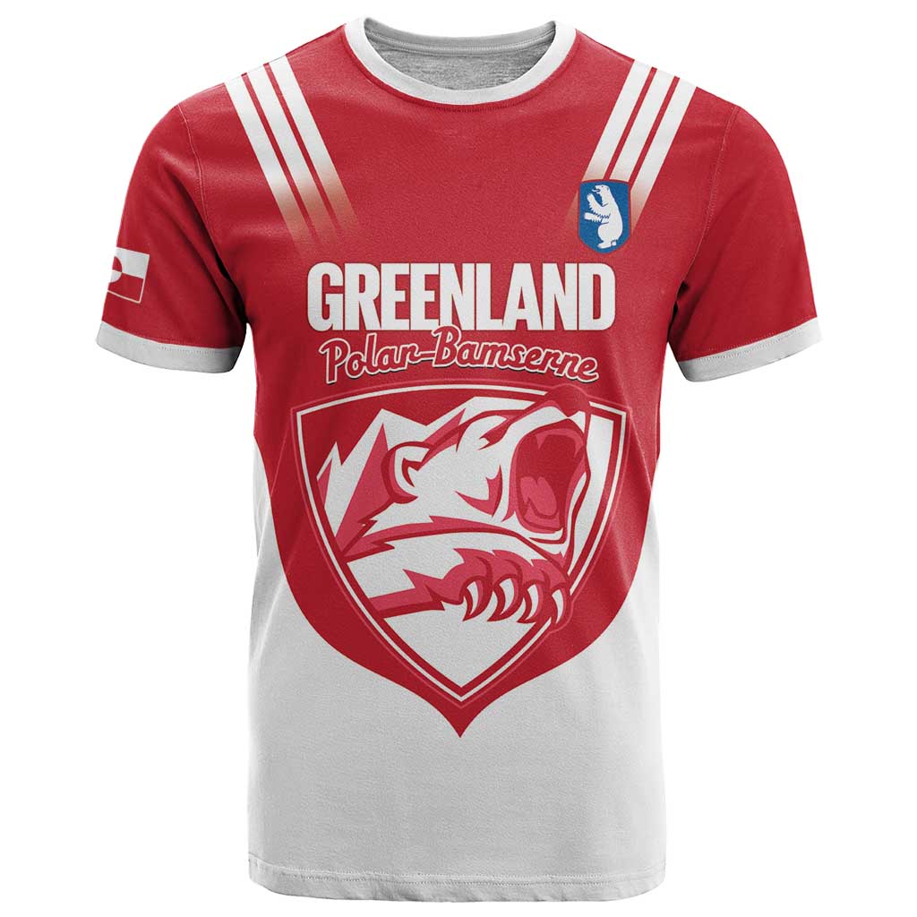 Custom Greenland Football T-Shirt Come On Polar-Bamserne Graphic Tee