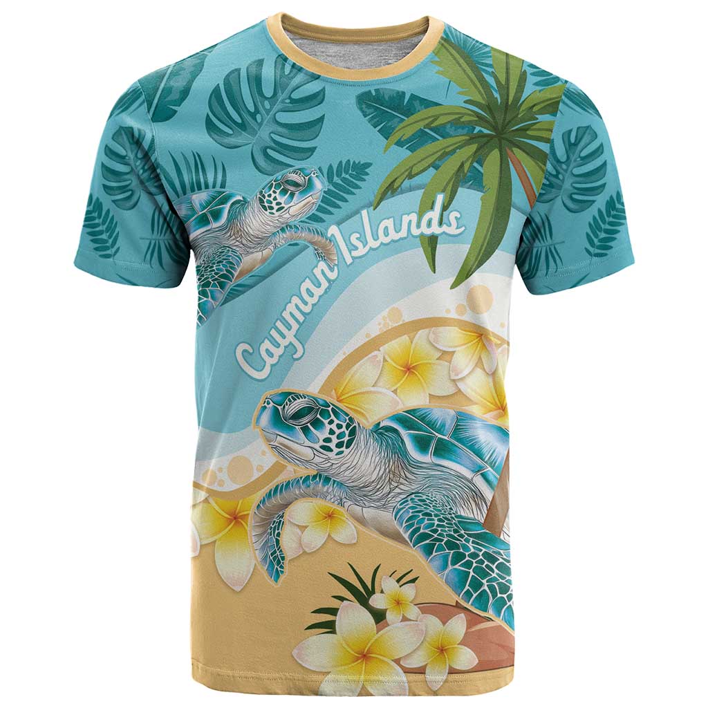 Cayman Islands T-Shirt Sea Turtle Plumeria Tropical Vibes Graphic Tee