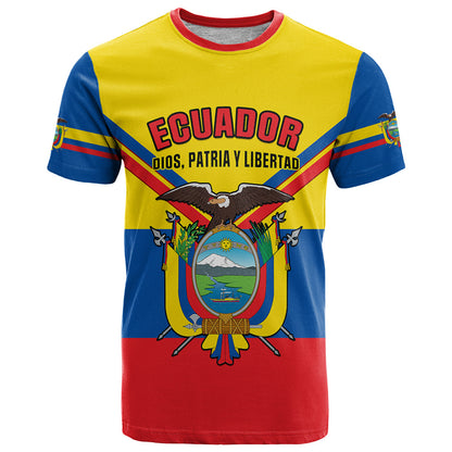 Ecuador T-Shirt Ecuadorian Coat Of Arms Yellow Version Graphic Tee