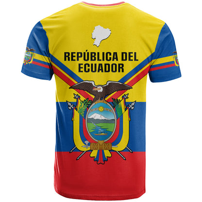 Ecuador T-Shirt Ecuadorian Coat Of Arms Yellow Version Graphic Tee