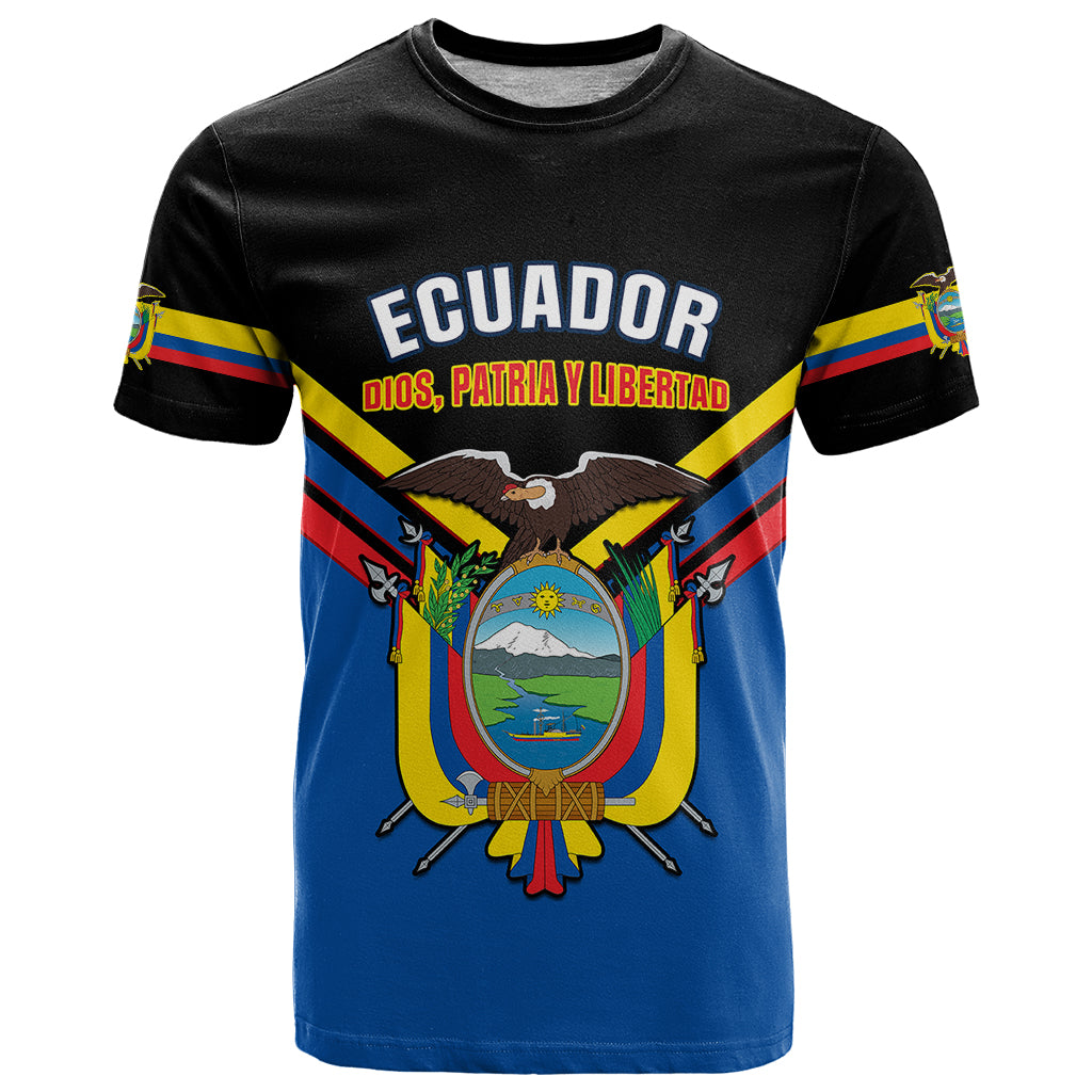 Ecuador T-Shirt Ecuadorian Coat Of Arms Black Version Graphic Tee