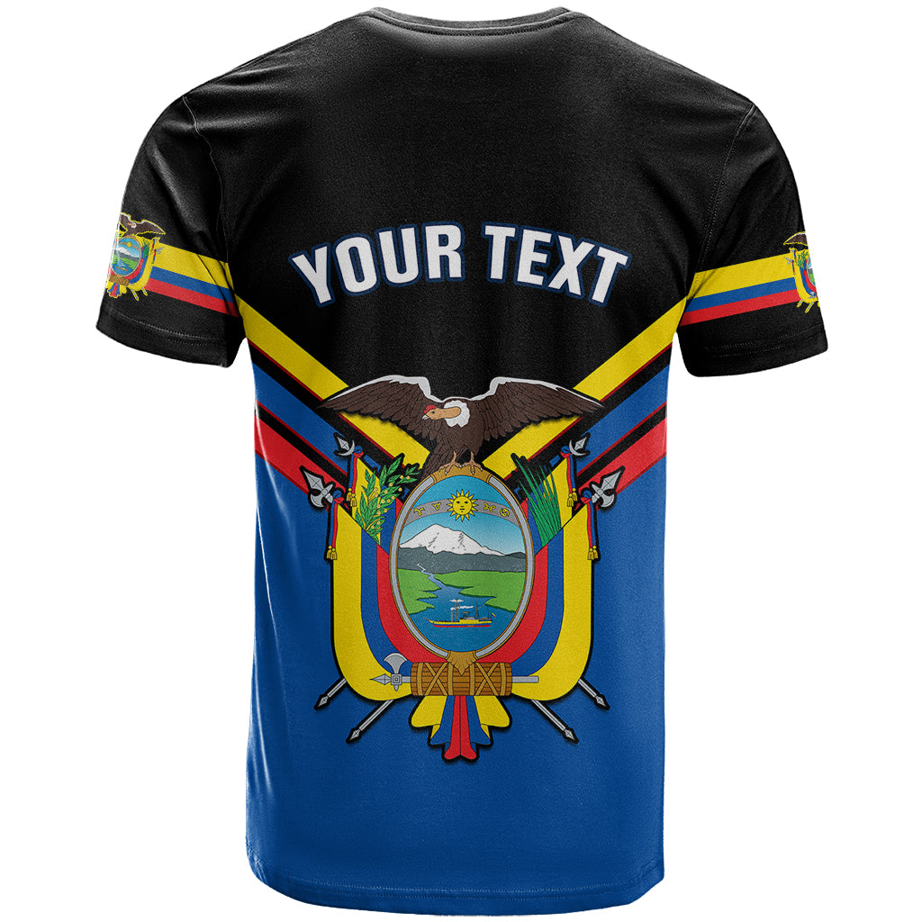 Personalised Ecuador T-Shirt Ecuadorian Coat Of Arms Black Version Graphic Tee