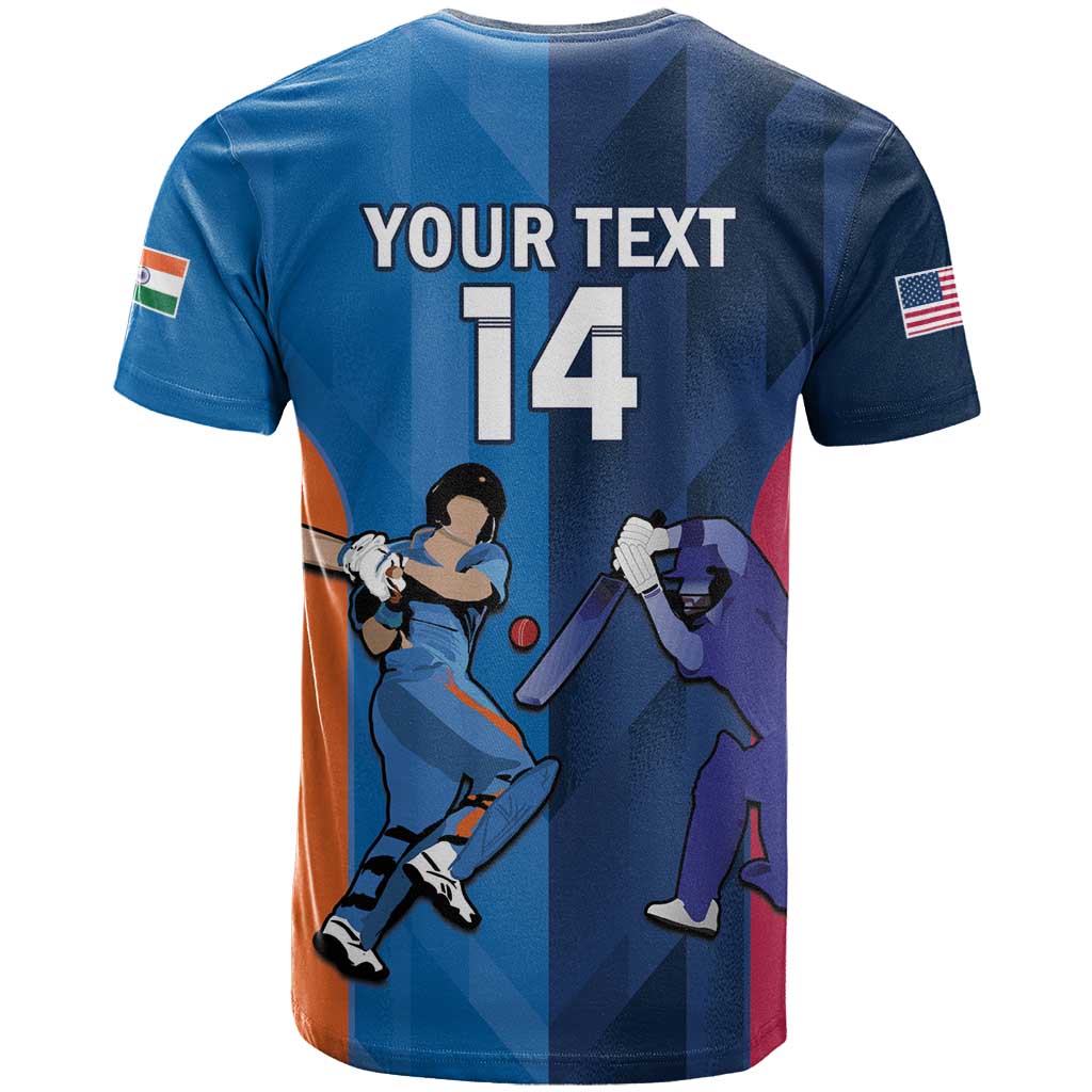 Custom USA and India Cricket T-Shirt 2024 Together Dynamic Style Graphic Tee