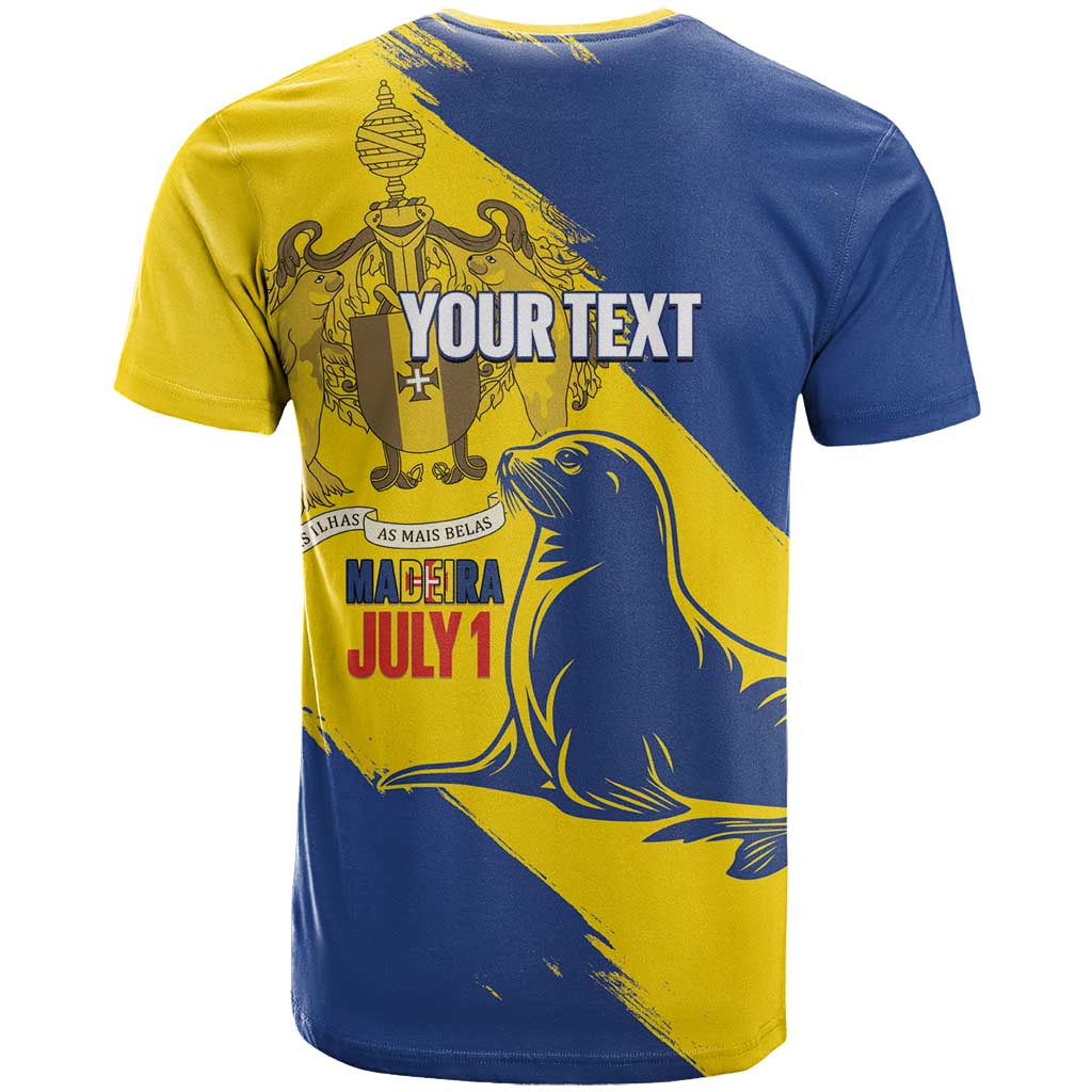 Personalised Madeira Day T-Shirt July 1 Monk Seal Grunge Style Graphic Tee