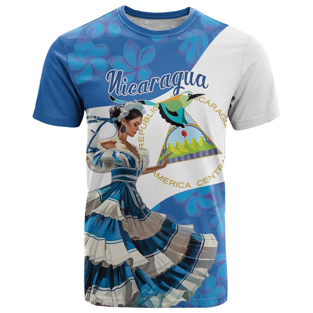 Felices Fiestas Patrias Nicaragua T-Shirt Bailes Nicaraguan Girl Graphic Tee