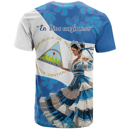 Felices Fiestas Patrias Nicaragua T-Shirt Bailes Nicaraguan Girl Graphic Tee