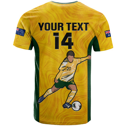 Custom Australia Soccer T-Shirt Sam Kerr Matildas Proud World Cup Yellow Graphic Tee